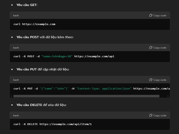 Cách sử dụng các phương thức HTTP cơ bản