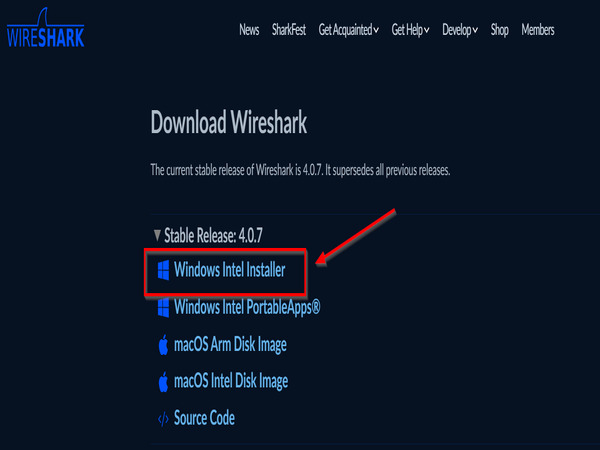 Hướng dẫn tải Wireshark trên hệ điều hành Windows